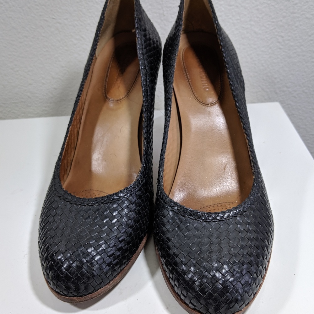 CORSO COMO Women's Black Woven Leather Heels 10